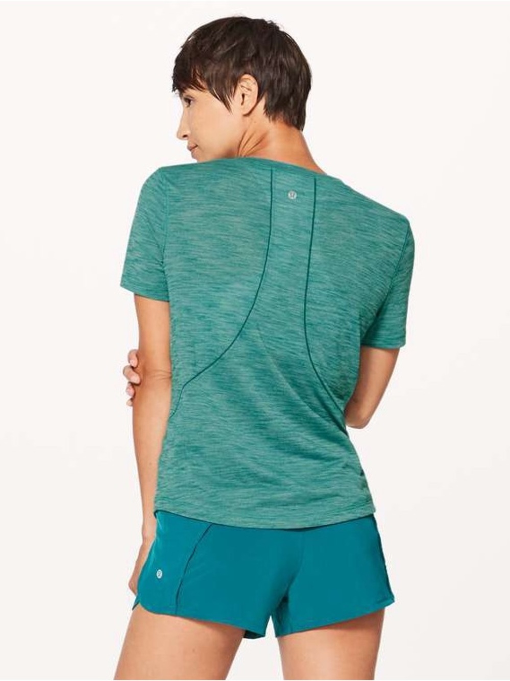Lululemon Heathered Teal Short Sleeve Athletic Tee - Size 10